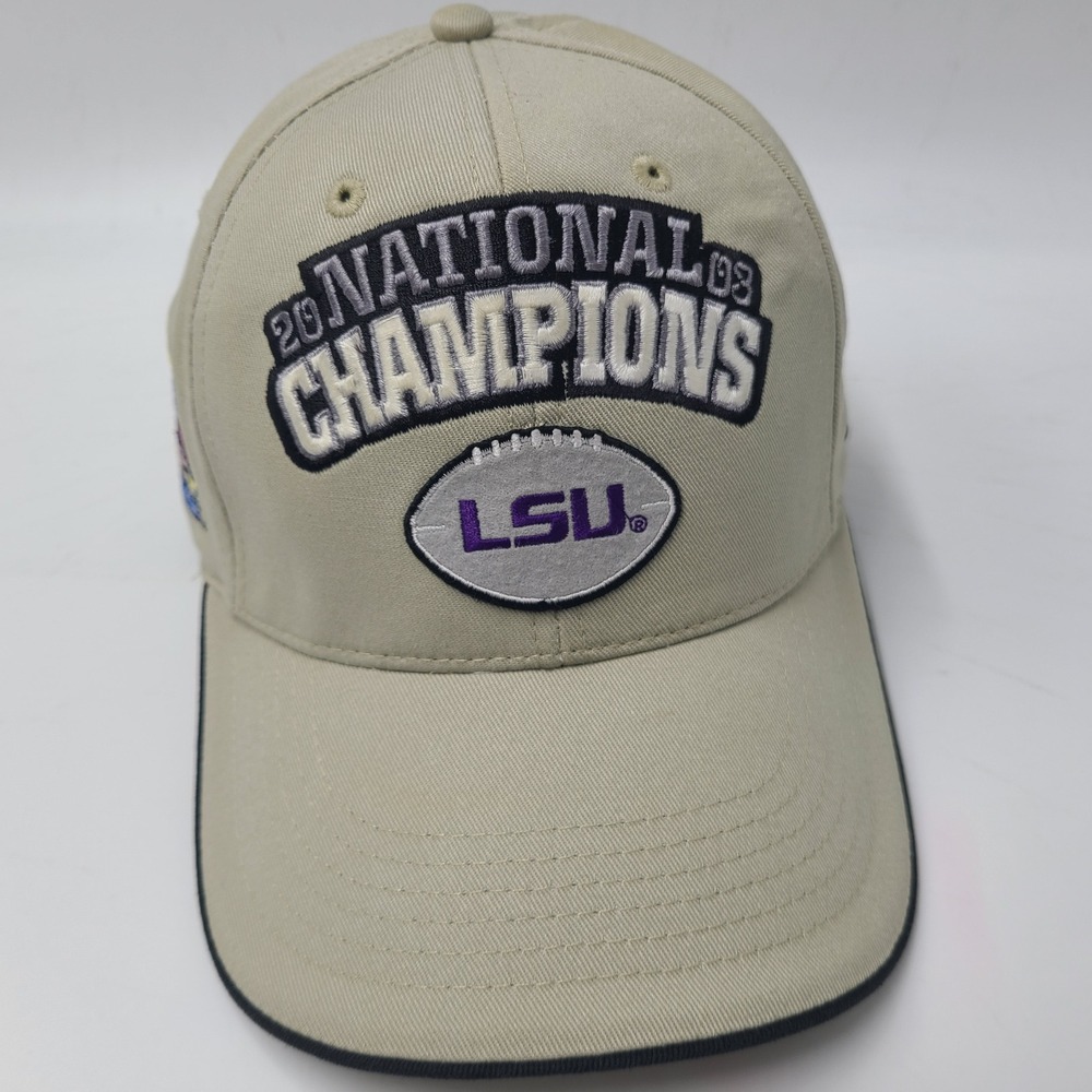 Vintage LSU Tigers Hat Nike Adjustable Beige NCAA 2003 National Champions Men